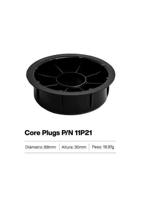 Core plug plástico negro – tapón resistente ideal para sellar tubos, perforaciones o núcleos en aplicaciones industriales o de construcción