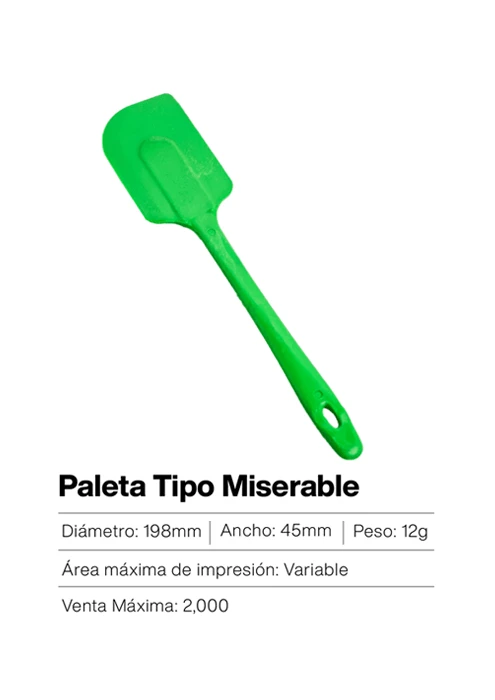 Paleta tipo miserable de plástico – espátula flexible ideal para repostería, mezclado y aprovechamiento total de ingredientes