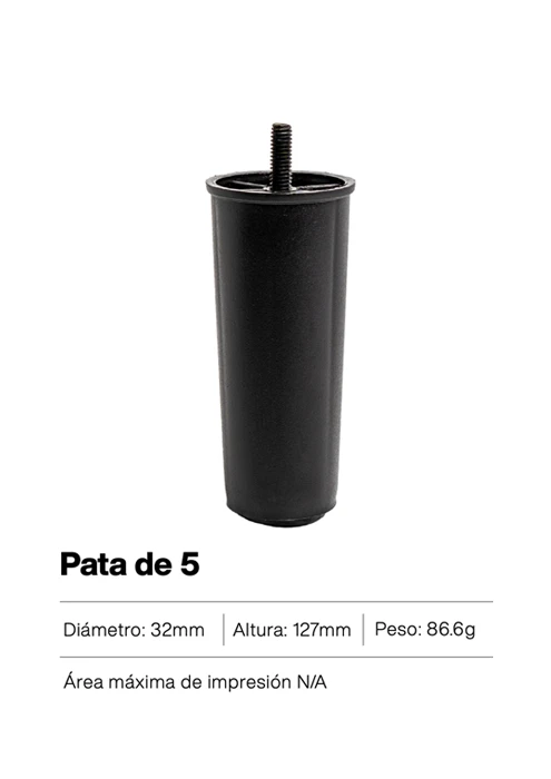 Pata plástica de 5 pulgadas – soporte resistente de altura media para camas, muebles u otros elementos del hogar o negocio