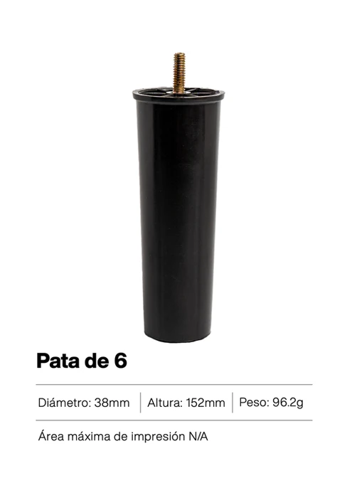 Pata plástica de 6 pulgadas – soporte alto y resistente ideal para elevar camas, muebles o estructuras con mayor separación del suelo
