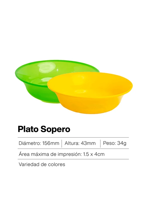 Plato sopero de plástico resistente – ideal para servir sopas, caldos o platos calientes en el hogar o eventos