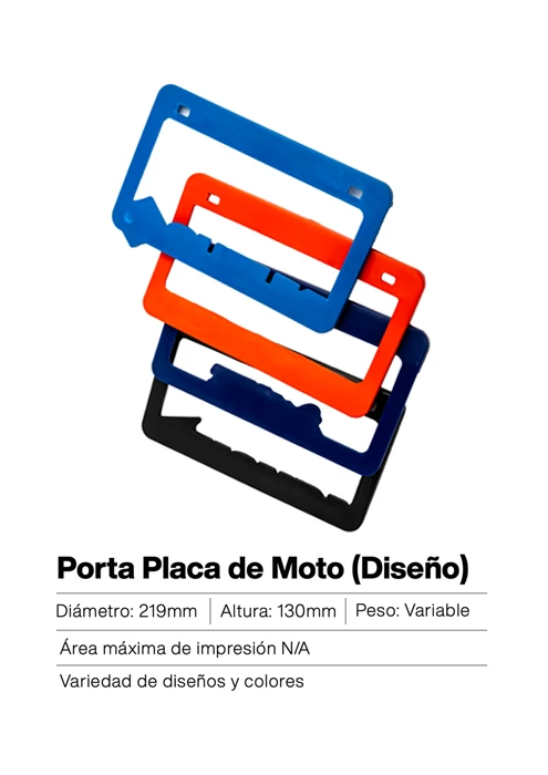 Porta placa para moto en diferentes colores – marco resistente y personalizable para matrícula, ideal para darle estilo al vehículo
