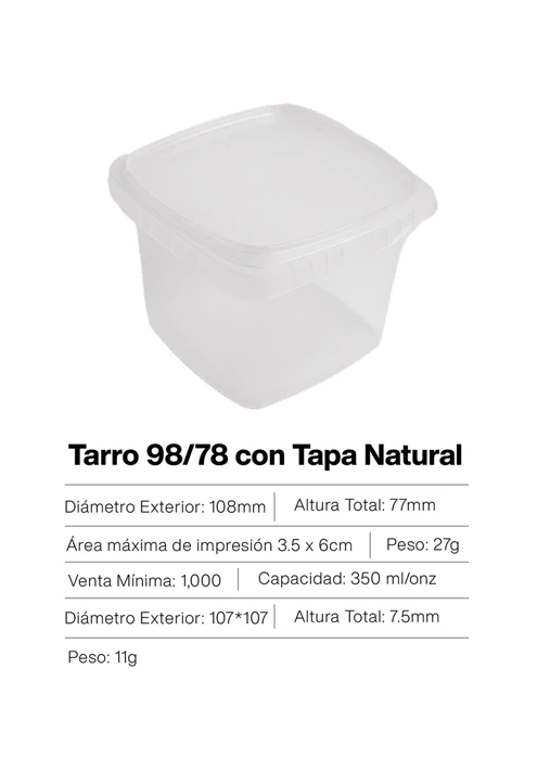Tarro con tapa natural – recipiente transparente ideal para almacenamiento de alimentos, especias o ingredientes secos