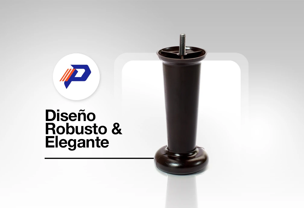 Pata plástica robusta y con diseño elegante para muebles de sala o dormitorio hecha con plástico de inyección en Guatemala
